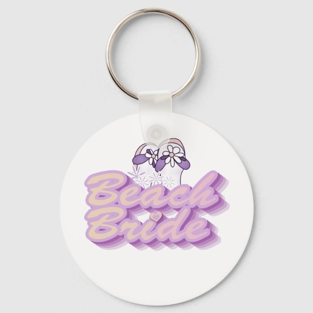 Flip Flops Beach Bride Tshirts and Gifts Keychain (Front)
