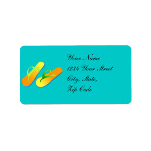 Flip Flops Beach Wedding Address Labels