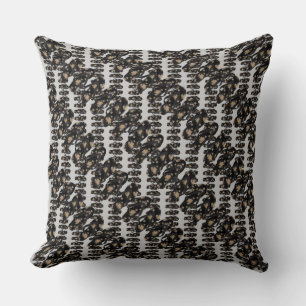 Flip Flops Black n Grey Design Throw Pillow