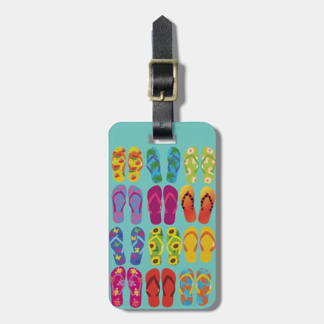 Flip Flops by the Dozen Luggage Tag (Front Vertical)