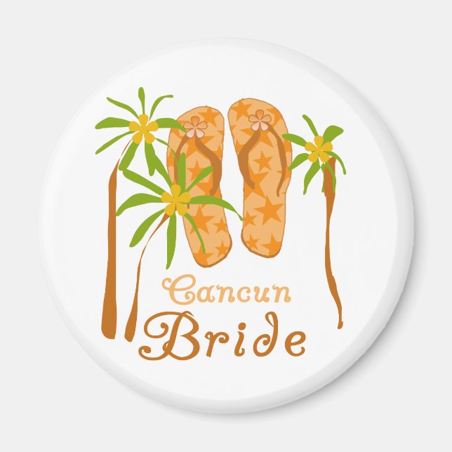 Flip Flops Cancun Bride Magnet (Front)
