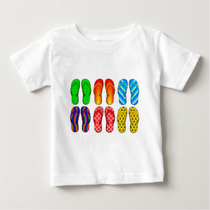 Flip Flops Colourful Fun Beach Theme Summer Gifts Baby T-Shirt