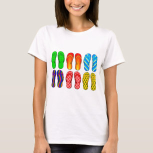 Flip Flops Colourful Fun Beach Theme Summer Gifts T-Shirt