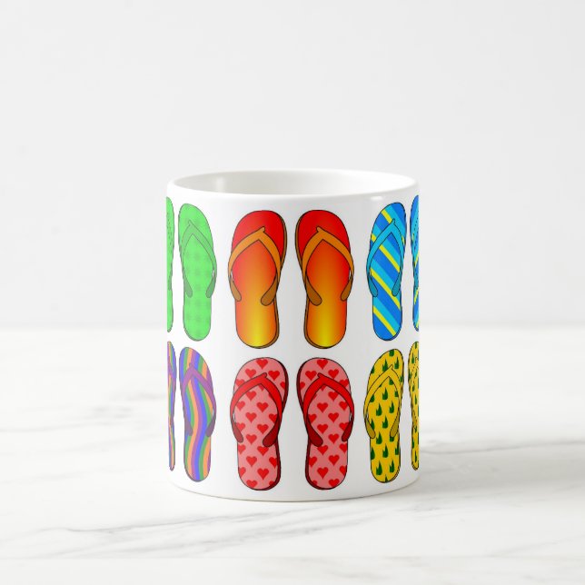 Flip Flops Design Colourful  Coffee Mug (Center)