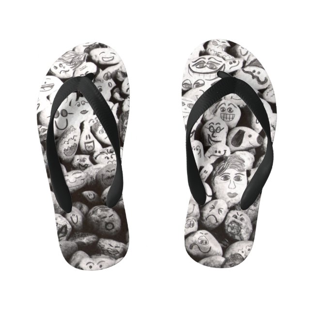 flip flops design rocks with bare (Footbed)