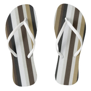 Flip Flops Earth tone Brown Beige Stripe