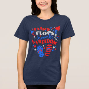 FLIP FLOPS FIREWORKS & FREEDOM Firecrackers Tri-Blend Shirt