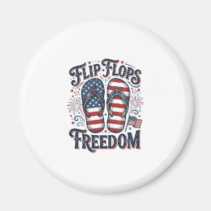 Flip Flops Freedom Patriotic Summer Shirt Design_1 Magnet