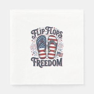 Flip Flops Freedom Patriotic Summer Shirt Design_1 Napkin