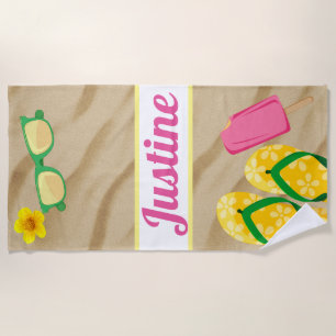 Flip Flops & Fun in the Sun Beach Towel