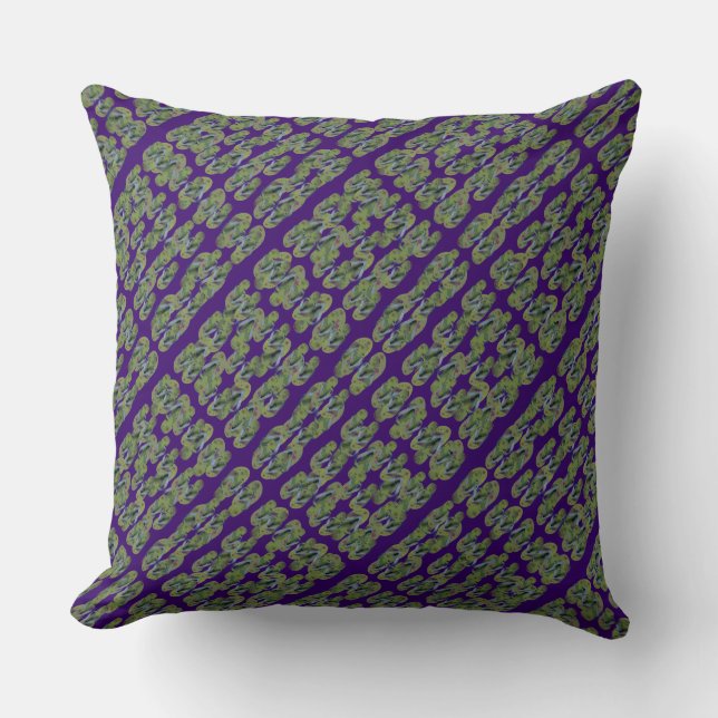 Flip Flops Green Purple Throw Pillow (Front)