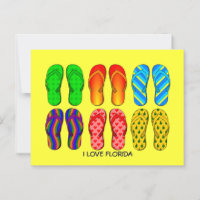 Flip Flops, "I Love Florida" colourful
