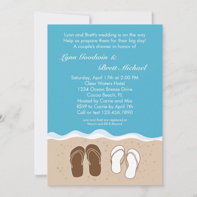 Flip Flops Invitation à la douche nuptiale de Coup (Devant)