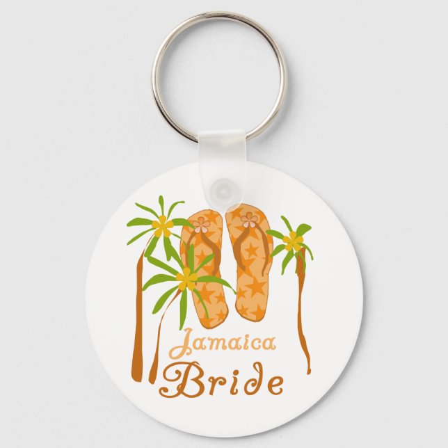 Flip Flops Jamaica Bride Keychain (Front)