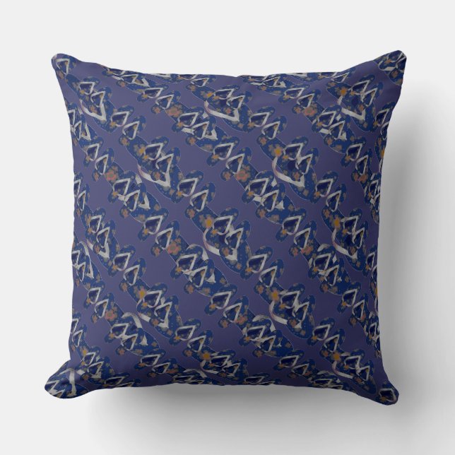 Flip Flops Navy Blue Pattern Throw Pillow (Front)