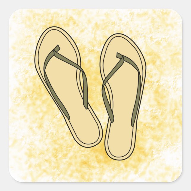 Flip Flops Olive Sticker (Front)