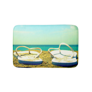 Flip Flops on the Beach Bath Mat
