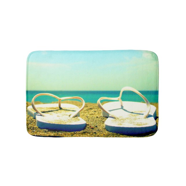 Flip Flops on the Beach Bath Mat (Front)
