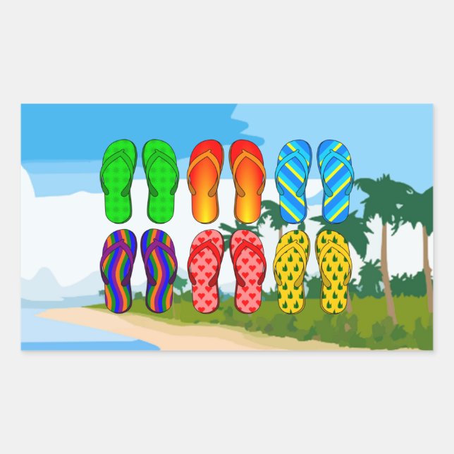 Flip Flops on the Beach Sticker (Front)
