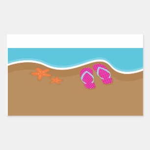 Flip Flops on the Sand Sticker