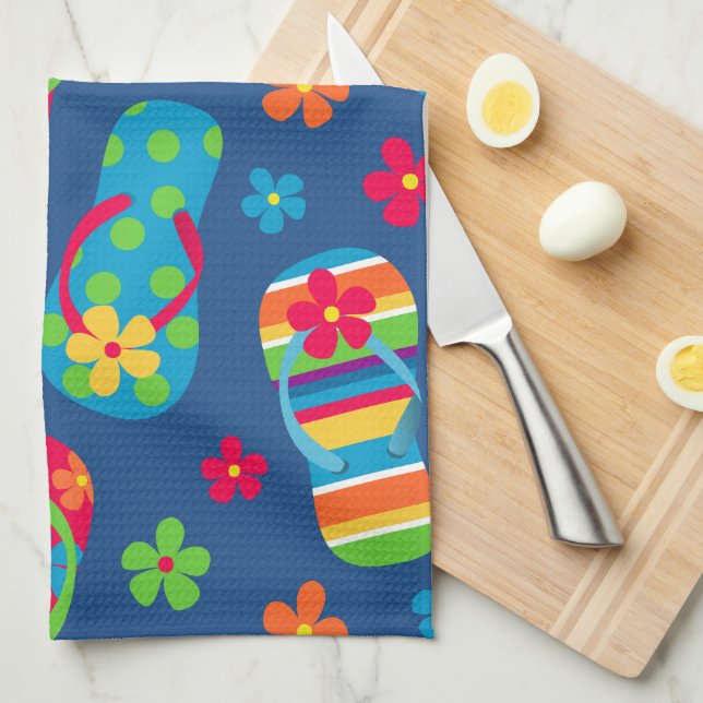 Flip Flops Pattern Kitchen Towel (Quarter Fold)