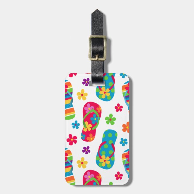 Flip Flops Pattern Luggage Tag (Front Vertical)