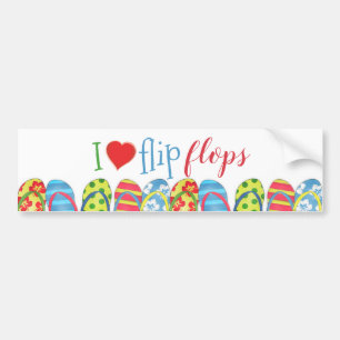 Flip Flops Personalized Beach Tropical Colourful Bumper Sticker