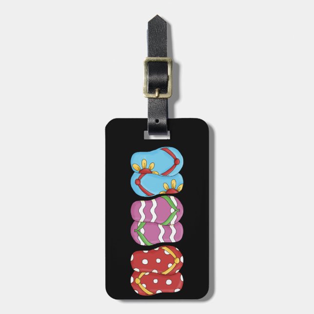 Flip Flops personalized luggage tag (Front Vertical)