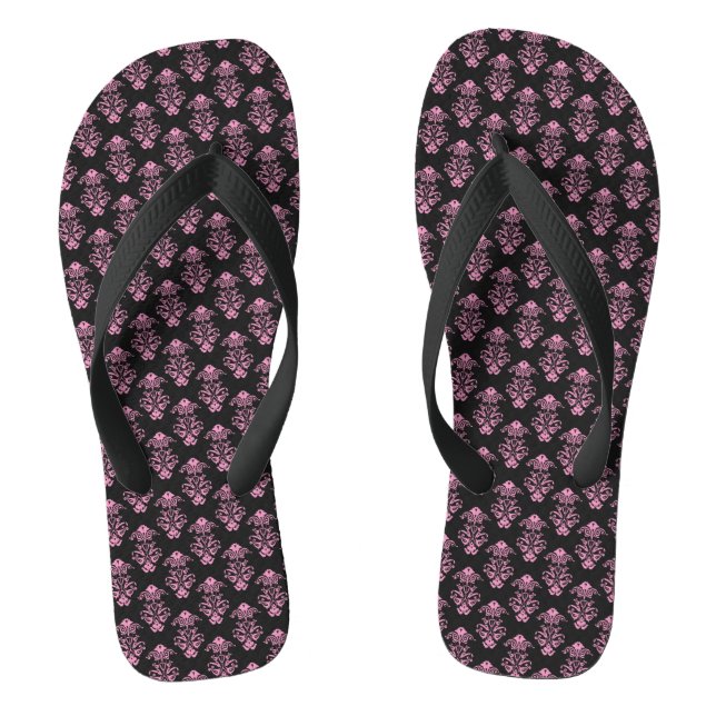 Flip Flops/Pink Damask Flops (Footbed)