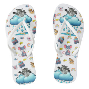 Flip Flops Rainbow Cat Dog Mice Cheese Fish Bones