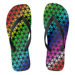 Flip Flops - Rainbow Pattern in Leaded Glass