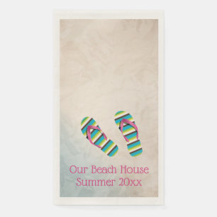 Flip Flops Sand Beach Design Guest Towel Napkin