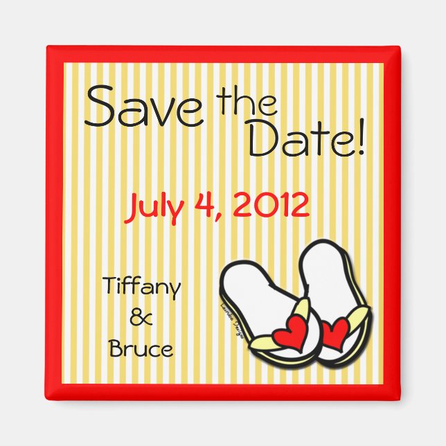 Flip Flops Save the Date Magnets (Front)