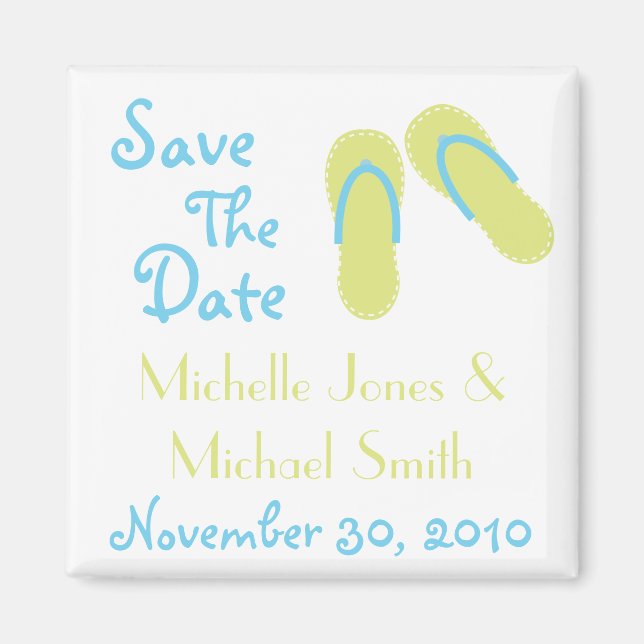Flip Flops Save The Date Magnets (Front)