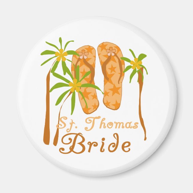 Flip Flops St. Thomas Bride Magnet (Front)