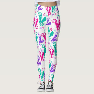 Flip Flops Summer Flower Leggings