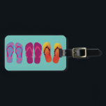 Flip Flops Trio 4 Luggage Tag<br><div class="desc">Three pairs of flip flops on the front.  Label on the back.  Add your name,  address and phone number.</div>