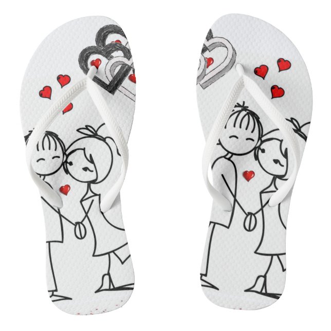 Flip Flops Valentine's Day (Footbed)