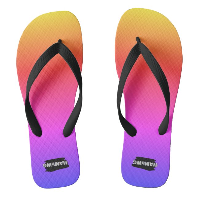 Flip-Flops with a Gradient Rainbow Colour Design Flip Flops (Footbed)