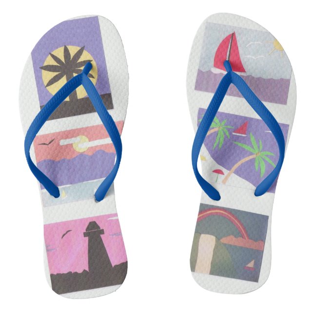 Flip-flops with Beach Scenes Flip Flops (Footbed)