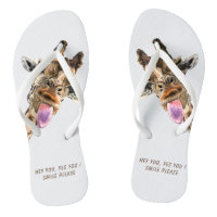 Flip Flops with Catchy Giraffe and Text