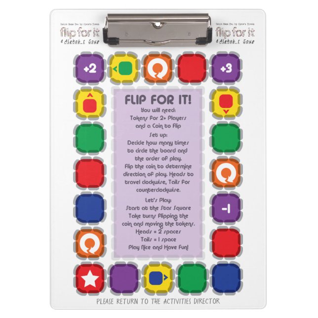 Flip For It! 5 in One Gameboard Clipboard (Front)