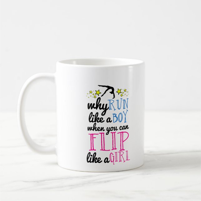 Flip Like a Girl Empowerment Gymnastics Coffee Mug (Left)
