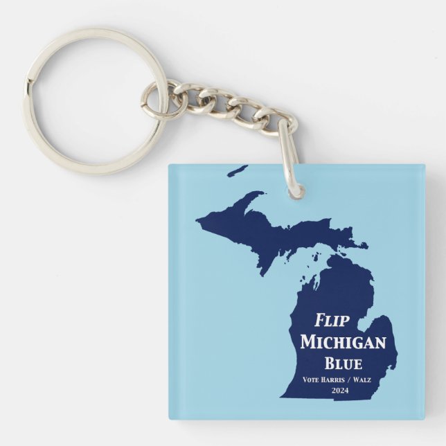 Flip Michigan Blue in 2024 Keychain (Front)