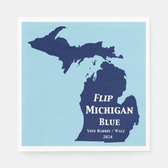 Flip Michigan Blue in 2024 Napkin (Front)