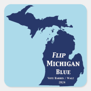Flip Michigan Blue in 2024 Square Sticker
