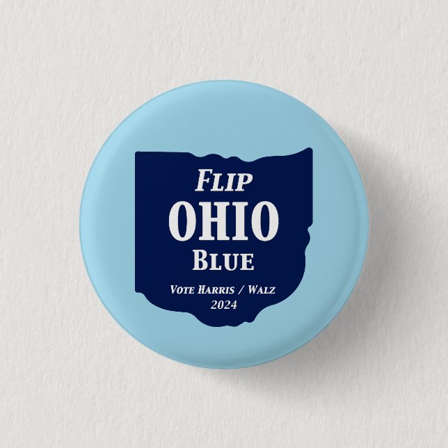 Flip Ohio Blue in 2024 1 Inch Round Button (Front)