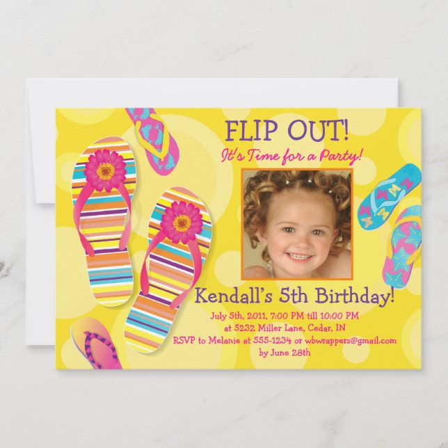 Flip Out!  Flip-flops Party Invitation (Front)