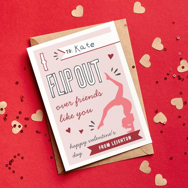 Flip Out Gymnastics Classroom Valentine's Day Card (Creator Uploaded)