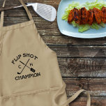 Flip Shot Champion Golf BBQ Apron for Golfers<br><div class="desc">You're the flip shot champion of the BBQ and you're a golfer too - the perfect apron for the BBQ season. Add your initials and flip those burgers! Quirky gift for golfers and dads that like to flip.</div>